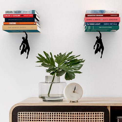 Image of Floating Bookshelf - 2x Supershelf - Invisible Hanging Wall Shelf for Books