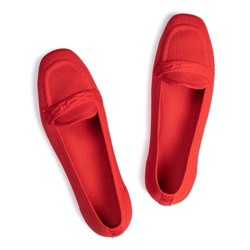 Image of Frank Mully Women's Loafer Flats Square Toe Comfortable Office Work Shoes, Cute Penny Loafer Slip On Walking Driving Shoes