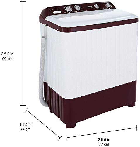 Image of Haier 6.2 kg Semi-Automatic Top Loading Washing Machine (HTW62-187BO, Burgundy)