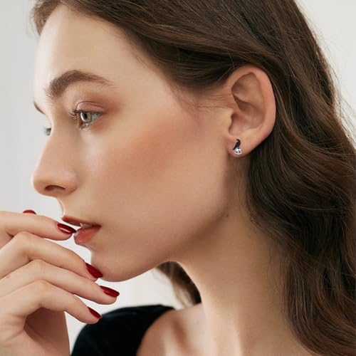 Halloween Stud Earrings 925 Sterling Silver Skeleton Hand/Satanic/Cat Skull/Coffin/Spider Earrings Gothic Halloween Jewelry for Women4