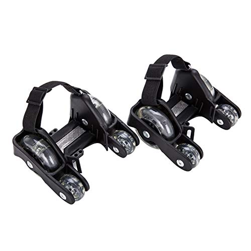 Roller Shoes Kids Roller Skates Shoes Girls Boys Wheels Shoes Become Sport Sneaker Heels Roller LED Flash Roller Street Gliders,Black