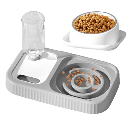 Wisylizv Bolus Anti-gloton para gatos | Dispensador 2 en 1 Bebedero Automático y Comedero Lento, Bolo para gatito de fácil limpieza - para gatos, perros, casa, salón, suelo interior, exterior, ángulo
