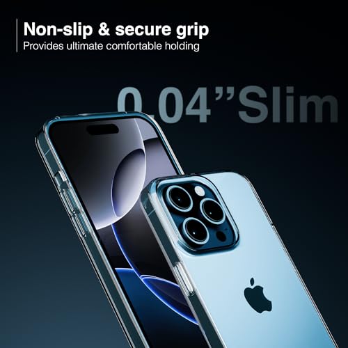 Image of UNBREAKcable Ultra Hybrid Back Case Compatible with iPhone 16 Pro Max | Clear TPU Bumper Cover with Camera Guard Protection | Transparent Anti-Yellowing Case | Scratch Resistant