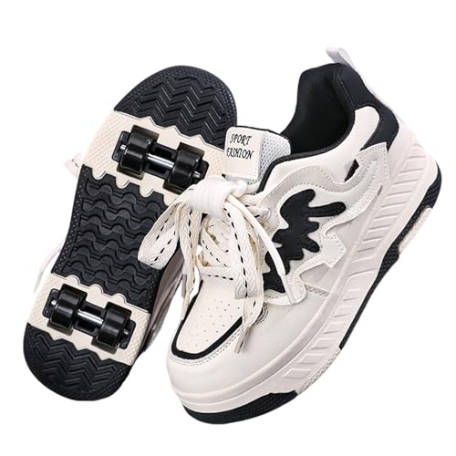 Surwin Mode Roller Adolescents/Enfant, Chaussures Enfant avec roulettes, Chaussures à roulettes Retractable Détachable, Chaussure Roller Fille/Garçon, Basket Roller...
