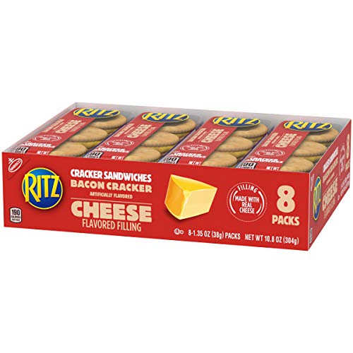 RITZ Bacon Flavored Crackers with Cheese Sandwich Crackers, 8 1.35 oz