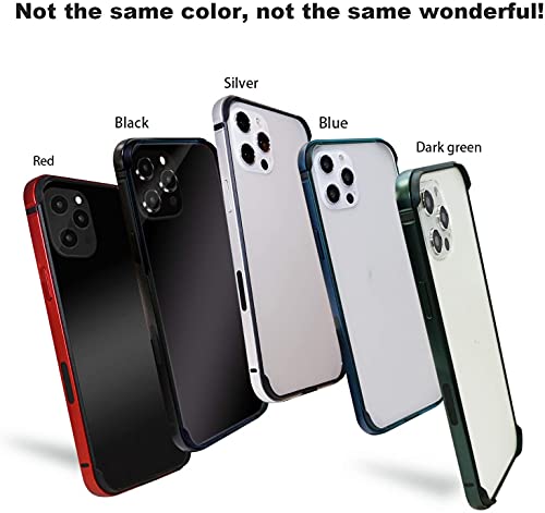 Aluminum Frame Metal Bumper Frame Slim Hard Case Cover For Iphone 13 Pro Max, Metal Frame Armor With Soft Inner Bumper, Raised Edge Protection (Blue 6.7" Iphone 13 Pro Max) #TOP4