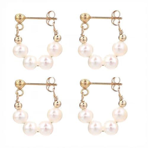 LNBLAKBXBD Elegant Pearl Earrings for My Dearest Daughter, Women's Pearl Hoop Earrings,Dangle Earrings Elegant Jewelry (2 Pairs of Gold)