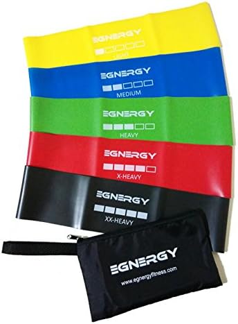 Latex Free Resistance Loop Bands - Fitness Exercise Bands For Workout Stretching And Physical Therapy - Set of 5