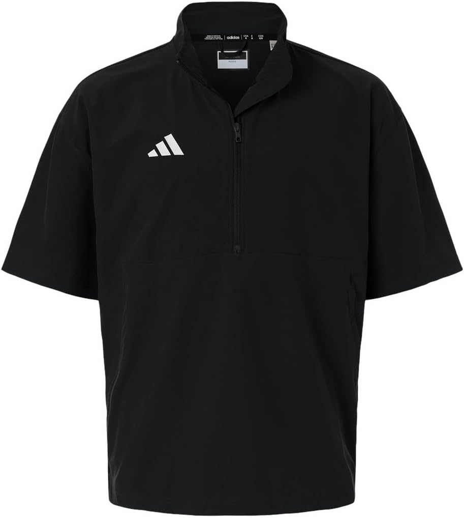 Black Washington Huskies 2024 Half-Zip Short Sleeve Training Jacket by adidas