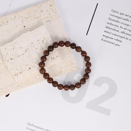 Pulsera de madera stretch unisex MILAKOO 8mm miniatura 5