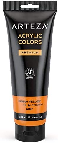 ARTEZA Premium Acrylic Paint, Crimson Red A206, 250 ml Tube, Rich Pigment, Non-Fading, Non-Toxic Paint for Artists & Hobby Painters, Art Supplies for Canvas Painting