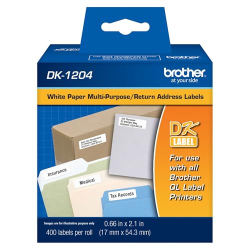Image of Brother Genuine DK-12043PK Multipurpose Paper Label Roll, Die-Cut Paper Labels, Engineered for Excellence, 400 Labels Per Roll, (3) Rolls per Box (DK12043PK)