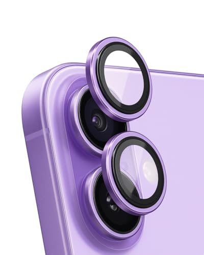 SkynUp Fluted Camera Lens Protector Compatible with iPhone 17 & iPhone 16 | 9H Tempered Glass, Anti-Scratch | HD Clarity, Full Lens Coverage | Easy Installation | Case-Friendly | Purple