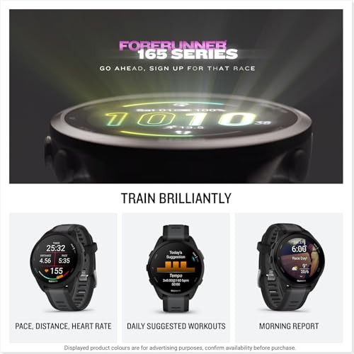 Garmin Forerunner 165, 43mm GPS running smartwatch, lightweight, AMOLED touchscreen, advanced training, insights & features, safety & tracking features, up to 11 days battery life, Whitestone - Image 3