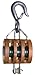 Campbell 3003AF 4" Triple Regular Wood Shell Block with AF Round Loose Hook, 1800 lbs Load Capacity, 1/2" Rope, 2-1/4" Sheave