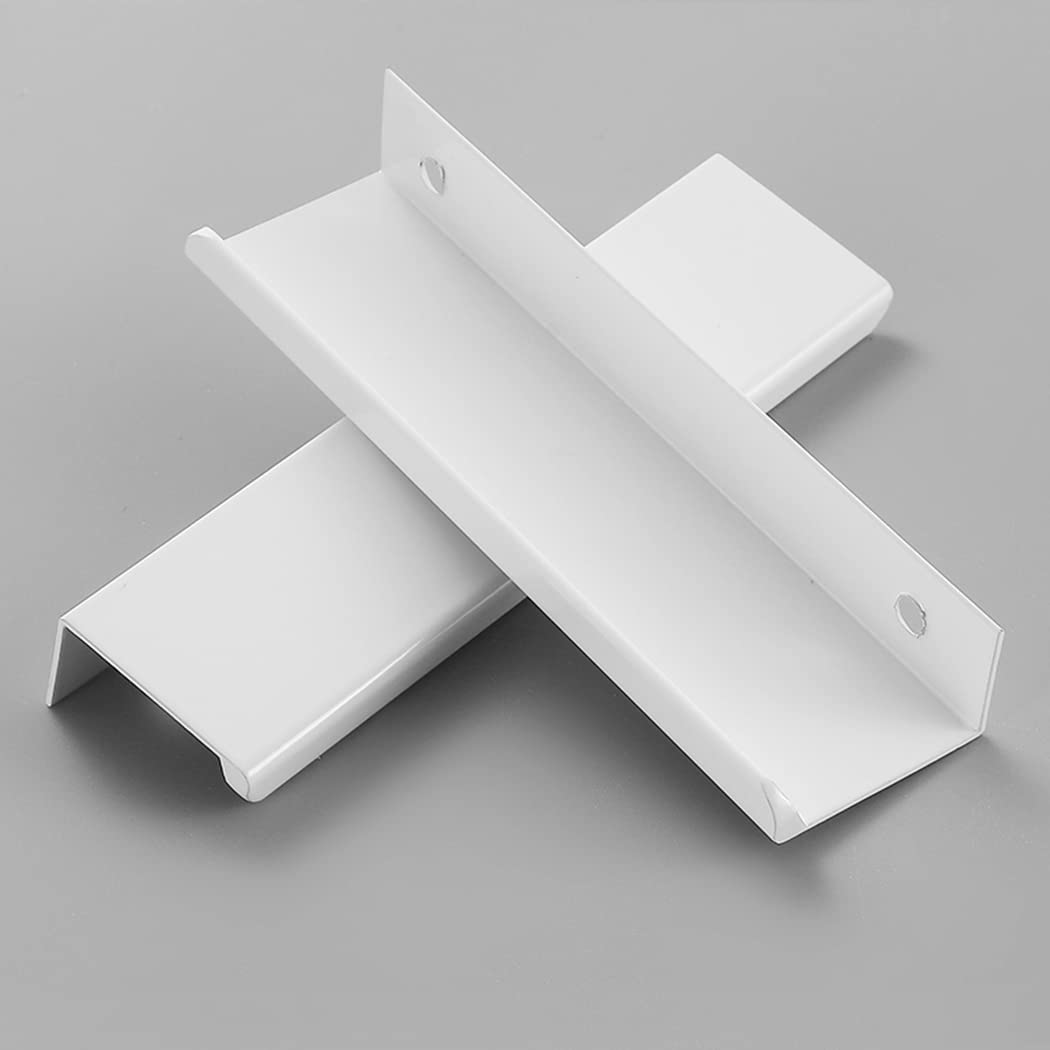 Uchwyty do szafek, Niewidoczne uchwyty meblowe Space Aluminium Garderoba Kuchnia Ukryte uchwyty Uchwyty do szuflad szafek Białe 2 sztuki(Hole distance 224mm)
