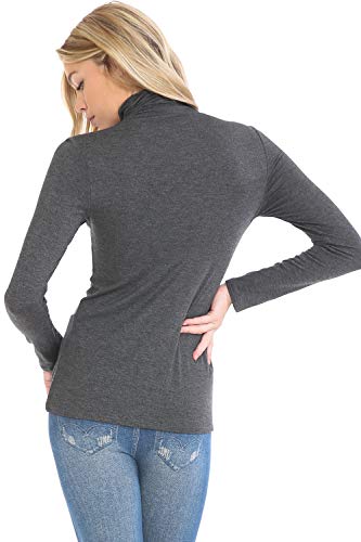 Image of Women's Lightweight Long Sleeve Turtleneck Top Pullover Sweater (S-3XL)