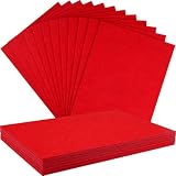 NEBURORA 12 Stück 2 mm dicke steife Filzplatten zum Basteln(Rot)