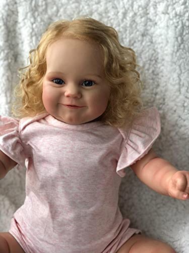 Pinky Reborn 20inch Reborn Baby Doll Lifelike Newborn Toddler Real Soft Touch with Hand-Rooted Hair Handmade Doll