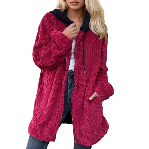 Manteau chaud décontracté à capuche femme fini le froid aux mains
