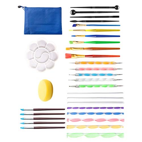 Toyvian 30 Pcs Mandala Dotting Tools Set Caneta Dotting Tools Brushes Mandala Stencil Ball Paint Tra
