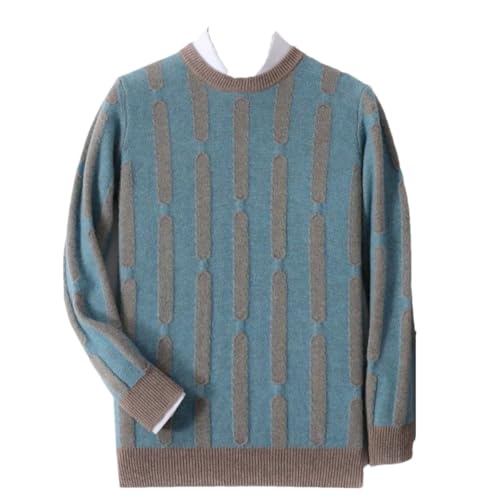 Men's and Winter Woolen Sweater Loose Head Matching Color Round Neck Thick Bottom Knitted Cashmere Sweater