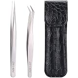 pinza para aplicar pestañas postizas 【Ajuste bien cerrado】 Las pinzas de extensión de pestañas LIYUABU se pueden cerrar completamente con una ligera presión. Las pinzas de extensión de pestañas son fáciles de apretar y manipular, y fáciles de recoger las pestañas.