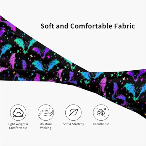 Rosihode Goth Gothic Wide Headbands,Fashion Bats Hair Bands Yoga Running Sports Workout Gym Stretchy Turbans For Women Men thumb #5