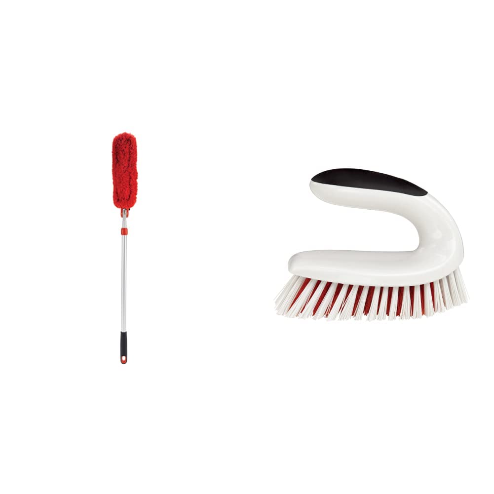 OXOGood Grips Extendable Microfibre Duster & Good Grips All-Purpose Scrub Brush