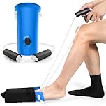 KEKOY 4.5inch Large Sock Aids for Putting Socks On for Men and Women, Easy to Use Than Sock Aid Stocking Slider with Three-Finger, Sock Helper with Foam Handles for Disabled Aids, Elderly (Blue)