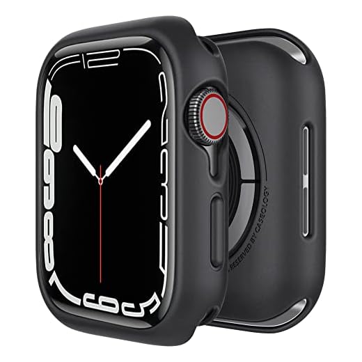Caseology Nero fodral kompatibelt med Apple Watch 45 mm serie 7/44 mm serie 6 (2020) SE (2020) 5 (2019) 4 (2018) – svart