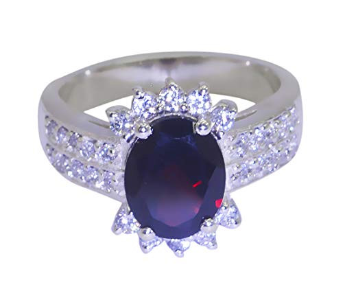 Bague en argent véritable et pierre grenat rouge pour sublimer votre style quotidien au bureau