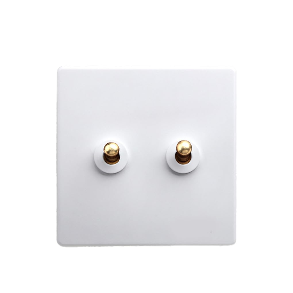 Schalter Wandtaster Steckdose Hebel Toggle Control Weiß Verbesserung Antik Haushalt Messing Lampe Panel Zubehör Versorgungsstecker 2 Typ 2