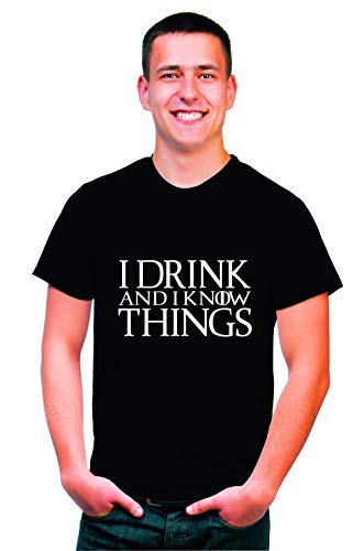 Hangout HubCotton Men's Tshirts - I Drink and I Know Things Printed Friendship Day for Mens (Set of 1)