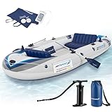 ArtSport Schlauchboot 322 cm für 4 Personen - Paddelboot aufblasbar mit 2 Sitzbänken - Ruderboot PVC mit Luftpumpe, Paddel, Tasche & Reparaturset