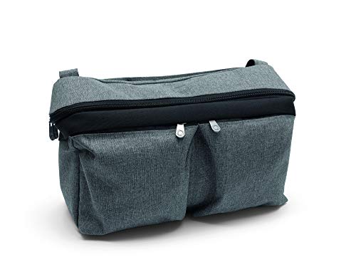 Bugaboo Stroller Organizer, Grey Mélange - Compatible with Any Stroller - Attaches to the Handlebar or Behind the Seat, Converts into a Diaper Bag Tote