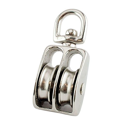 New 1.25 in. Nickel-Plated Double Swivel Pulley up to 30 lbs. Free Rotating Wheel