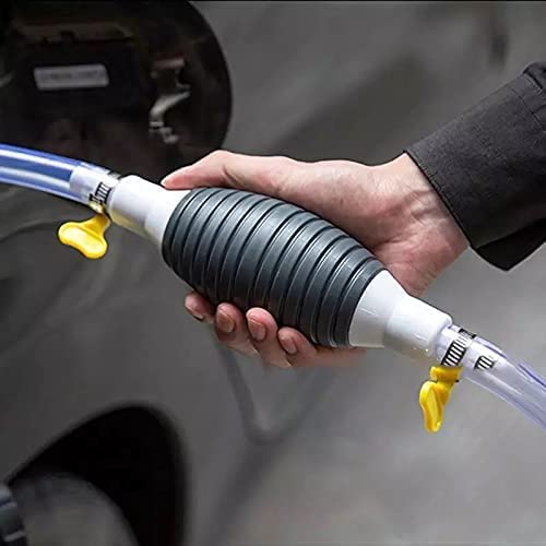 DEEPOWCar Fuel Tank Sucker Newest High Flow Siphon Hand Pump Portable Manual Car Fuel Transfer Pump for Gas Gasoline Petrol Diesel Oil Liquid Water Fish Tank with 2M Syphon Hose