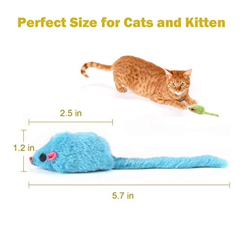 MeoHui Fur Mice Cat Toys, Rattling Catnip Cat Toys Mice, 5.5” Real Little Mice Size Cat Mouse Toys with Rattle Sound… - Image 6