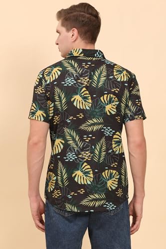 Image of Mens Printed Casual Shirts Short Sleeves Button Down Tropical Shirts