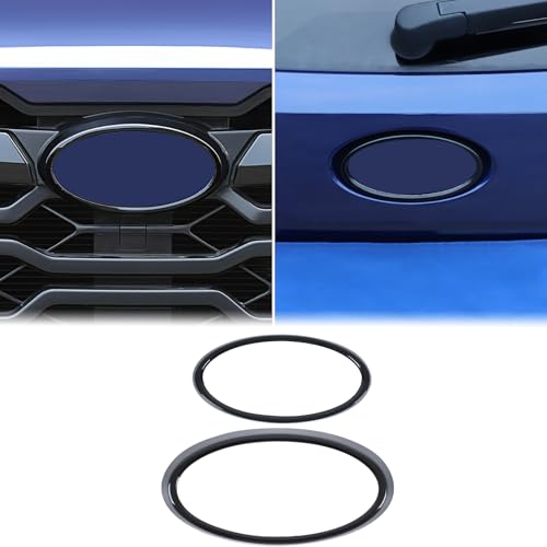 Image of Car Front Rear Emblems Ring Trim Cover Compatible with Subaru Crosstrek 2024 2025 Rear Trunk Tailgate Emblem Badge Logo Cover Front Hood Grille Circle Ring Center Logo Decorative Cover ABS Accessories