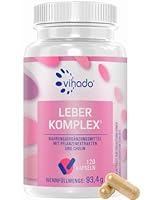 Vihado Leber Komplex PLUS Mariendistel Kapseln hochdosiert - 80% Silymarin, Artischocken, Löwenzahn, Curcuma, Desmodium und Cholin für die Leber Kur, 120 Kapseln