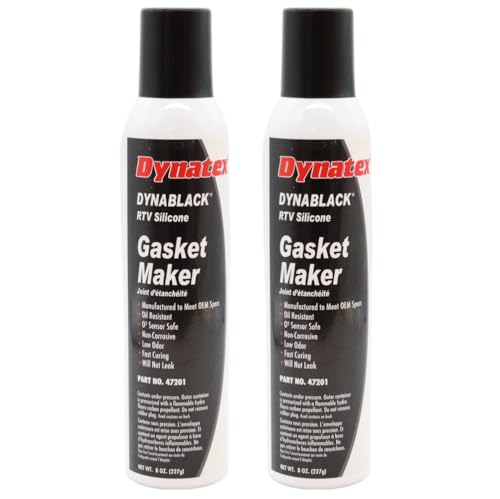 Image of Dynatex DynaBlack RTV Silicone Gasket Maker 8oz Auto Can - 500F High Temperature, Sensor Safe, Low Odor, and Non-Corrosive Silicone Sealing Compound Made in the USA (2-Pack)