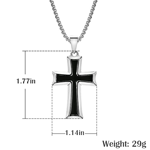 NIGHTCRUZ Stainless Steel Cross Pendant, Heavy Cross Necklace for Men Women2