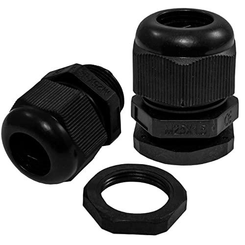 10x presse-étoupe M25 IP67 métrique d9-17mm noir Cover