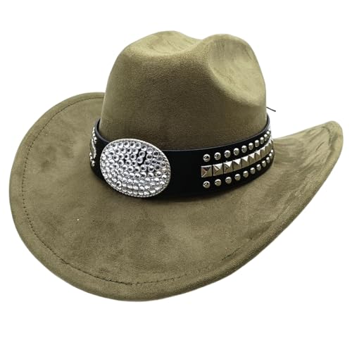 Rulbelok Gorra Fedoras de ante con ala ancha para mujeres y hombres, mejora la durabilidad, comodidad de uso para festivales de música, Negro, M/talla única