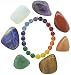 Chakra Healing Stones Set - 7 Piece Assorted Polished Gemstones with Stone Bracelet Balance Polished Energy Yoga and Gifts