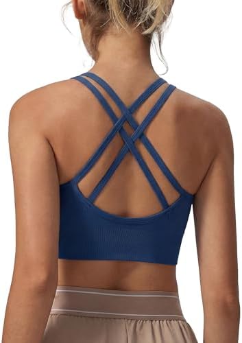 Leversic Sport BH Push up Cross Back Design Bustier Damen mit Gepolstert Ohne Bügel Damen-BHS mittelstarkem für Fitness Lauf Joggen
