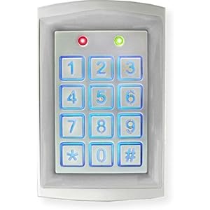 Seco-Larm SK-1323-SDQ Enforcer Sealed Housing Weatherproof Stand-Alone Digital Access Keypad; 12-24 VAC/VDC Operation; 2 Multi-Colored Status LEDs; Backlit Keys; 2 Egress Inputs, 1 Door Sensor Input