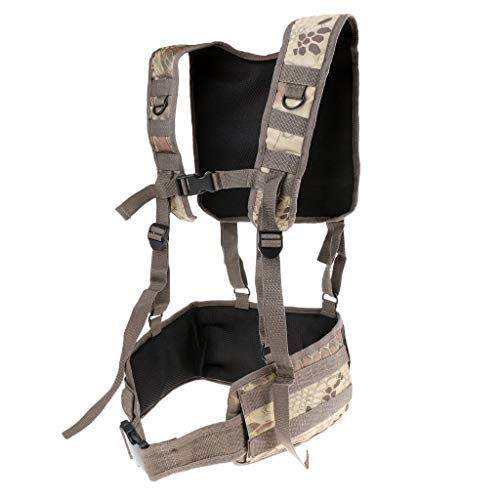 Inzopo Molle Kampfweste mit Kampfgürtel Jagdgeschirr Teller Träger Chest Rig Camo